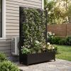 Metal Planter Box with Trellis, 73"x35"x16 Metal Raised Garden Bed with Trellis