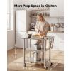 Stainless Steel Work Table, 24x36 Inch Food Prep Table with 2 Shelves and Wheels, Commercial Kitchen Workstation, Metal Heavy Duty Utility Worktable