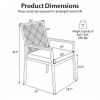 Set of 4 Hand-Woven PE Patio Dining Chairs with Acacia Wood Armrests for Yard Outdoor Furniture