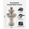 Outdoor Water Fountain, 36.5 in Height Fountain and Waterfall, 2-Tier Floor Standing Rock Base Style Fiberglass and Resin Fountains with Pump