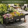 3 Pack Elevated Raised Garden Beds with Legs, Outdoor Plastic Planter Boxes for Vegetables, Herbs, Flowers and Patio Gardening