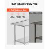 Stainless Steel Work Table, 24x60 Inch Food Prep Table with Backsplash, Commercial Kitchen Workstation with Adjustable Undershelf