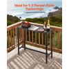 Outdoor Bar Table, 39.4 x 15 in Patio Bar Table, Waterproof Top & Sturdy Metal Frame, Rectangle Counter Height Dining Tables