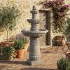 3-Tier Garden Decor Outdoor Led Fountain - 52''H Outdoor Garden Fountains & Waterfalls