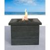 Fiber Reinforced Concrete Propane/Natural Gas Fire Pit Table (Dark Wood)