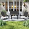 4 PCS Patio Furniture Set Outdoor Rocker Chair Conversation Set