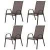4 Piece Patio Chairs, Outdoor Camping Chairs with Breathable Textilene Fabric