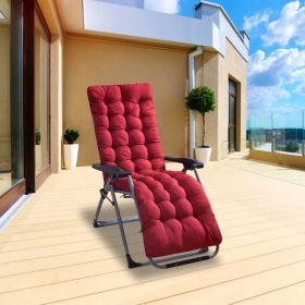 71x22in Plus Type Chaise Lounger Cushion Recliner Rocking Chair Sofa Mat Deck Chair Cushion for Outdoor Patio Garden (Option: PlusRed)