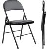 Folding Chair, Leather Padded Folding Chairs, Easy to Use and Store, Outdoor and Indoor, for Home, Office, Party, Comfy