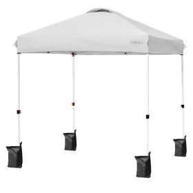 6.6 x 6.6 Feet Outdoor Pop-up Canopy Tent with Roller Bag (Color: Grey)