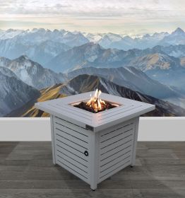 25" H x 30" W Steel Propane/Natural Gas Fire Pit Table (White: CM-0130)