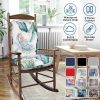 Waterproof Rocking Chair Cushion Upper And Lower Back And Seat Sets with Non-Slip Ties Oxford Cloth Surface Polyester Filling Comfortable for Indoor H