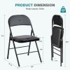 Folding Chair, Leather Padded Folding Chairs, Easy to Use and Store, Outdoor and Indoor, for Home, Office, Party, Comfy