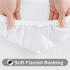 Rectangle Tablecloth, Elastic Fitted Flannel Backed Vinyl Tablecloths for 6ft Folding Tables, Waterproof Wipeable Table Covers for Indoor, Outdoor
