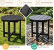 Weather-Resistant Waterproof HIPS Adirondack Side Table Outdoor Coffee Table with Smooth Surface for Garden Lawn Poolside