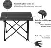 Portable Camping Table Ultralight Aluminum Camp Table Folding Compact Beach Table for Camping Hiking Backpacking Outdoor Picnic(Reinforced Frame-Small