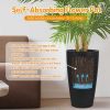 Set of 2 Faux Rattan Tall Planters Outdoor Indoor Large Planters with Water Level Monitor Inner Bucket, Automatic Watering