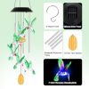 1Pc/2Pcs Options -- Solar Hummingbird Wind Chime with Aluminum Tubes 7 Color Changing Wind Chime for Outside IPX4 Waterproof Outdoor Garden Yard Decor