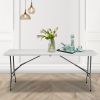 Folding Table Outdoor Indoor Heavy Duty Portable Table with Carrying Handle for Camping Picnic Party