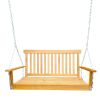 Front Porch Swing with Armrests, Wood Bench Swing with Hanging Chains,for Outdoor Patio ,Garden Yard, porch, backyard, or sunroom,Easy to Assemble